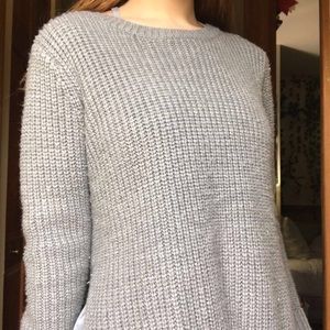 forever 21 gray slit sweater